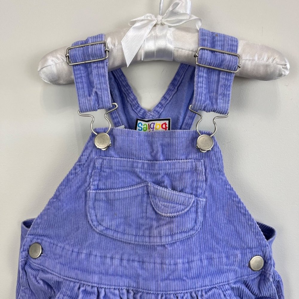 Vintage Jet Set Babies Purple Corduroy Overalls 24 Months - Picture 1 of 9